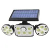 Inteligentne kontrolowanie oświetlenia ogrodowego Czujnik Motion LED LED Outdoor Solar Power Light z regulowanymi głowicami wodoodpornymi zielonej energii elektryki bezpieczeństwa lampy ścienne