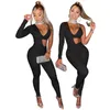 Wholesale long sleeve rompers Womens jumpsuits overalls one piece pants sexy skinny playsuit fashion solid jump suit women clothes klw7213