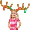 크리스마스 파티 게임 풍선 산타 재미 있은 순 록 antler 모자 반지 던지기 크리스마스 아이 선물 새 해 크리스마스 야외 팽창 된 장난감