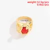 Shixin Vintage Red Gemstone Rings Punk Dragon Finger Ring Personliga Guld Ring Smycken För Män