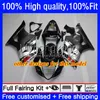 Zilverachtige zwarte spuitgietverbarstingen voor Suzuki GSXR1000 GSX-R1000 K3 2003-2004 Carrosserie 25NO.1 GSXR 1000 CC 1000CC 2003 2004 GSXR-1000 03 04 Motorfiets OEM-bodys