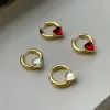 Paris Love Gem Earrings Gold-Plated High-End Stud Temperament Exquisite Small Fashion Trendy Retro Jewelry Accessories