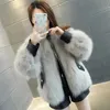 冬の毛皮のコートの女性のFaux PUレザー厚い豪華なエレガントな暖かいアウターの偽のジャケットのカサケット210531