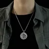 Pendant Necklaces Retro Punk Sun Compass Star Necklace Fashion Hip Hop Titanium Steel Sweater Chain Men Jewelry Gifts