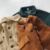 Herbst Winter Baby Jungen Mädchen Corduroy Mantel Koreanische Japan Stil Kinder Kleidung Baby Jungen Mädchen Langarm Jacke Kinder Mantel 211023