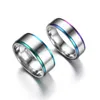 Rainbow Edge Band Rings finger Stainless Steel frosted rings for women men couple fashion jewelry will and sandy