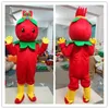 Rendimiento Red Medlar Mascot Costume Halloween Christmas Fancy Party Personaje de dibujos animados Traje Traje Adulto Mujeres Hombres Vestido Carnaval Unisex Adultos