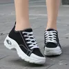 Breathable canvas women's shoes, informal sneakers and air damping, running, and falling shoes, and platforms, 2021