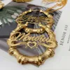 Ohrringe benutzerdefinierte Bambusname mit Herz-Reifen-Typenschild Schmuck Mode Show Charming Gold Geschenk 210924