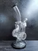 Ny dubbelåtervinningsglasvattenrör glasrör glas bong 8.5 "storlek med 14,4 mm manlig joint sestshop