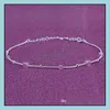 مجوهرات كرات الجواهر Sier Anklet Link Chain for Women Girl Foot Bracelets Mashion Jewelry Wholesale Drop Droper