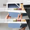 Creative hidden kitchen drawer paste type cabinet partition hanging tableware storage box