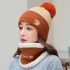 ビーニー/スカルキャップニットchrysanthemum hat ladies corean cycling太い暖かいウールアンチフリーズボンネットのための女性デザイナーDavi22