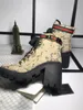 High Heel Martin Boots Luxury Designer Kvinnors tjockläted öken stövlar höst och vinter 100% läder casual shoelace box storlek 35-42