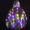 Moletons com capuz masculinos femininos coloridos jaqueta brilhante led roupas luminosas 2021 hip hop hoodie navio sem bateria 2022