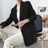 L-5XL Plus Size Damesjasje Small Pak Hoge Kwaliteit Temperament Losse Mid-Length Dames Blazer Office Coat Vrouw 210527