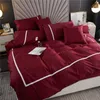 Leisure Letter Embroidery Bedding Sets Soft Cotton 4 Piece Suit Designer Bed Comforters Cover Bedsheets Home Beddings Pillowcase8184017