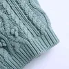春の女性Vネックボタン装飾かぎ針編み編み短いセーター女性ノースリーブプルオーバーカジュアルな女性緩いトップスSW1167 210430