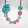 Earrings & Necklace 2021 Child Toddler Girl Chunky Beads Turquoise Flower Pearl Bubblegum DIY Jewelry Toy Bracelet Set Gift For Kids