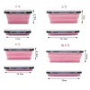 Silicone Lunk Box Set Stackuable Bento Prop Prep Контейнер складной ланч-коробку микроволновая печь контейнеры для хранения утечки свежего 211104