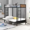 US-amerikanische Vorrats-Schlafzimmer-Möbel-rustikale Zweibettzimmer über Full Metal-Etagenbett, konvertierbare Futon-Betten, schwarz A32