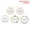Fios de miçangas Diezi Vintage Multicolor Mercas de acrílico Bracelets de pérolas para mulheres letras de borboleta artesanais