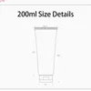 200 ml Tom Squeeze Bottle 200g Clear Plastic Container Cosmetic Gel Lotion Cream Packaging Matte Frost Tubes 5st GRATIS frakt