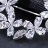 Emmaya White gold/Rose Gold Cubic Zircon Flower Brooch for Women Wedding