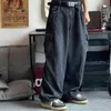 HOUZHOU Baggy Jeans Trousers Male Denim Pants Black Wide Leg Men's Loose Casual Korean Streetwear Hip Hop Harajuku 220302