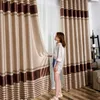 Simple curtain finished modern shading bedroom living room balcony window flat window custom striped curtain fabric 210712