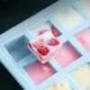 Flexible Silicone Ice Tray Bar 21 Grids Heart Round Square Shaped Ices Tube with Lid Durable and Dishwasher Safe