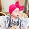 Baby Hats Caps Big Bow Turban Bowknot Headwraps for Toddler Infant Kids Head Wraps Children Beanie Ear Muff Warm Keeping Solid Color KBH36