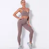 Sem costura EBB Mulher Sportwear Yoga Set Ginásio Bra Pad Alto Cintura Pant Fitness Roupas Suitfit Suits