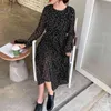 Vintage Party MIDI платье Vestidos Элегантный принт с длинным рукавом Весна Женщины ES Летняя повседневная уплотнительная шейка шифон линия 13200 210521