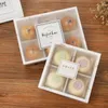 Прозрачные матовые коробки для торта Mooncake Cake Pack упаковывая коробка Десерт Macarons Коробки Коробки Упаковочные коробки EEC2466