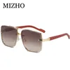 Sunglasses Maricr Fashion Imitation Wood Grain Leg Design Eyewear Net Star Same Box For Men Oversized Street S Whole277k