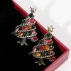 Pins, Brooches Christmas Tree Crystal Brooch Pin Rhinestone Shape Lapel Pins Badges Jewelry Gifts Accessories For Women Kids