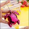 Autres arts et métiers Arts, cadeaux Maison Jardin Créativité Bling Paillettes Porte-clés Pendentif Colorf Tortue Brillante Voiture Porte-clés Anneau Dames Sac