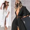 Women Beach Cover Up Tunic Lace White Long Pareos Bikini Sarong Bathing Suit Kaftan Dress Beachwear Womens Swimwear