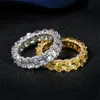 Cluster Ringen Choucong Merk Hip Hop Vintage Sieraden 925 Sterling Silvergold Vul Oval Cut White Topaz CZ Diamond Women Wedding Band Ring