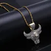 Fashion Simple Bull Head Pendant Necklace Outer Sliding Object Casual Men And Women Necklaces