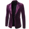 Men's Suits & Blazers Jacket Fashion Casual Velvet Clothing Suit Vintage Red Black Purple Custom Size Color And Card