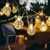 12m 8 Tryby 100led Solar String Light Crystal Ball Fairy Lampy Wedding Holiday Home Party Choinka Decoraons Lights - Ciepłe białe