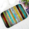 Colored Wood Print Door Mat For Kitchen Flannel Rainbow Bathroom Mats Non Slip Absorbent Floor Entrance Pad Hallway Doormats Hot