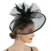 Hojna panna młoda Wedding Headpiece Fashion Women Church Chapeau Cap Big Party Ladies Fascynator Hat Hat Akcesoria do włosów 6246267