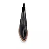 2021 Stil Sheepskin Leather Cowskin Platform Ankle Boots Booties Casual Party Dress Shoes Round Toe 6 5cm klackar Mix Color Black 255U