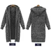 Höst Winter Arrival Europe och United States Sweater Plus Size Women's Long Hooded Cardigan Gratis 210527