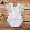 Baby Rompers Abbaccini per imbragature per neonati per bambini con fiocco con fiocco estate in pizzo solido cinghia cabla