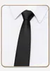 العلامة التجارية الفاخرة الأسود 5 سنتيمتر نحيل التعادل للرجال الأزياء الأعمال اللباس البدلة ربطة العنق مع هدية مربع
