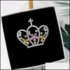 Pins, Brooches Jewelry Fashion Classic Heart / Crown Brooch With Cubic Zirconia High Quality Metal Coat Lapel Pins For Women Wedding Drop De